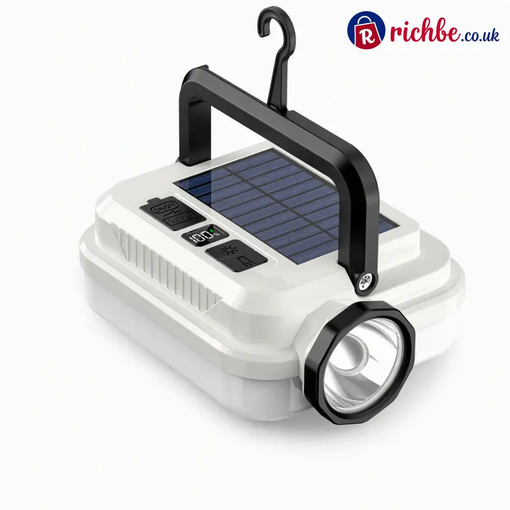 🏕️🔥Dual‑Light Solar Camping Lantern‑Multi‑Function Portable Solar Work Light with Power Bank, Hanging Emergency Lamp for Camping Hiking Power‑Outage