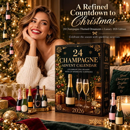 24-Day Champagne Bottle Ornament Calendar | Premium Holiday