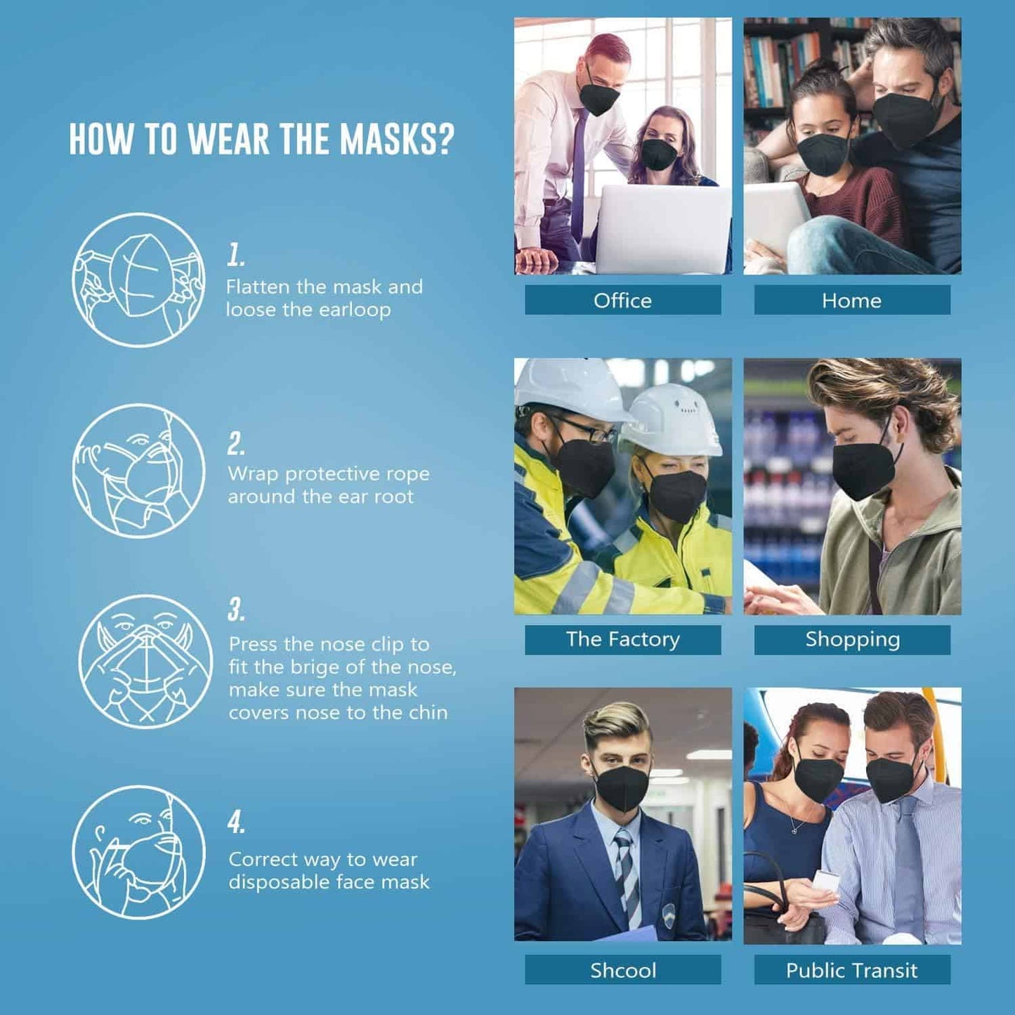 💨 KN95 Safety Face Masks – Soft, Breathable & Multi-Color
