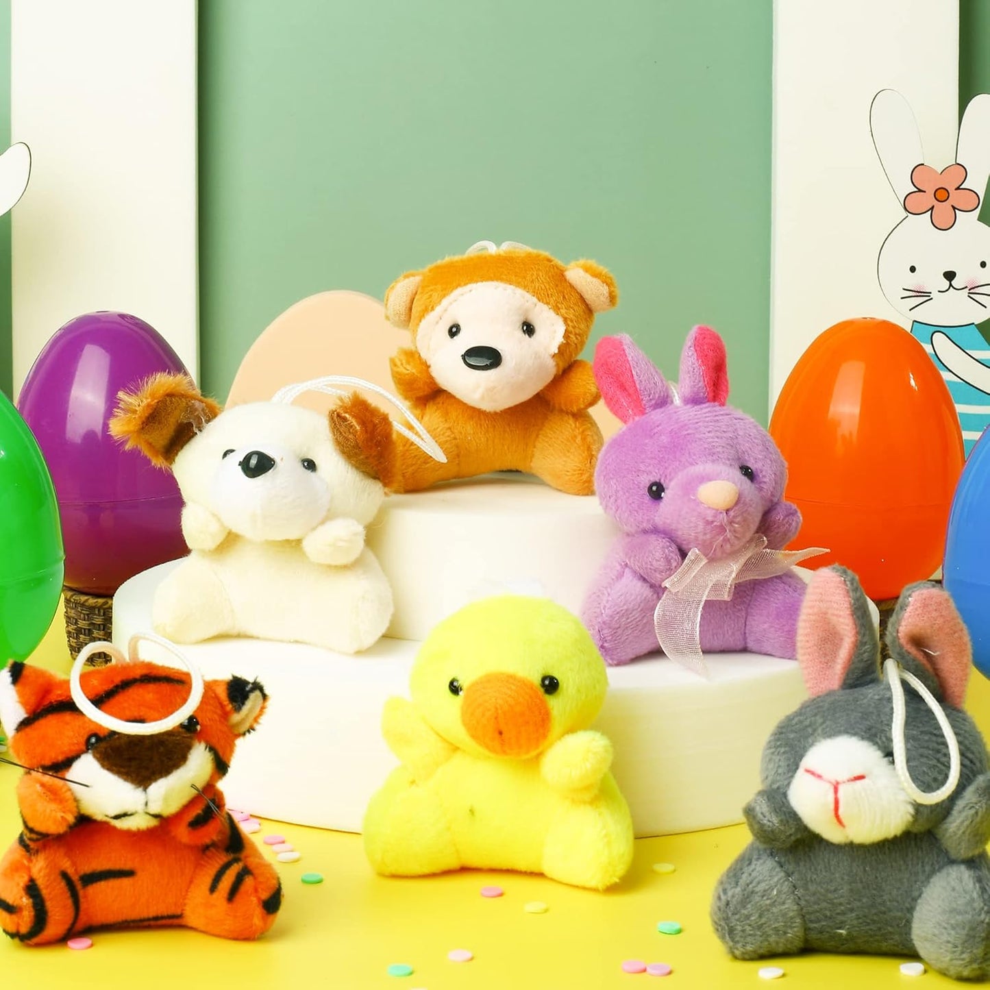 🎁Easter Hot Sale😍Prefilled Easter Eggs, Filled with Plush Animal Toys - Water-Resistant Plastic Shells