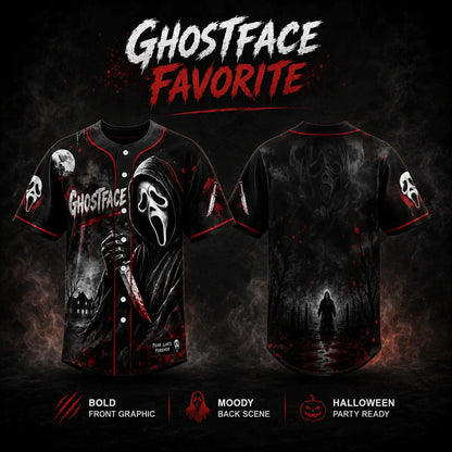 Horror Slasher Baseball Jersey, Classic Horror Movie Characters Shirt, Spooky Squad Halloween Uniform, Halloween party costumes, Halloween Gifts