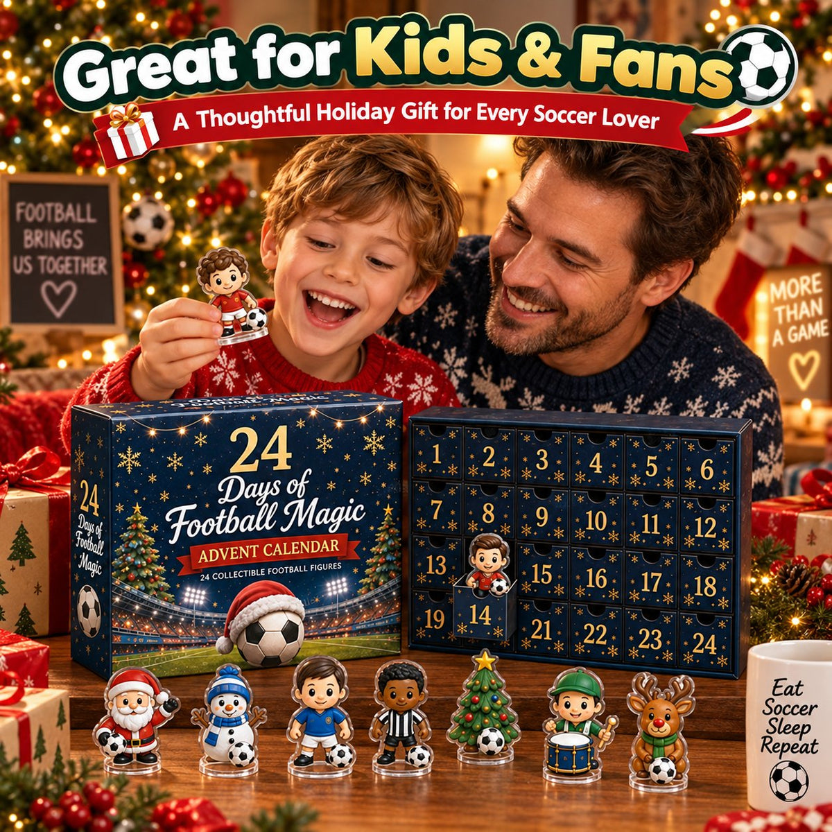 24-Day Christmas Advent Calendar | Football Team Collectible Figures