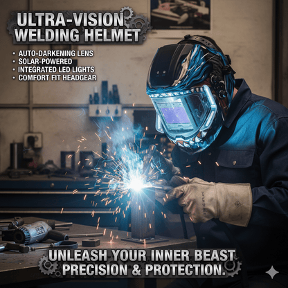 4LED 3.94x3.74 Auto Darkening Welding Helmet with True Color Large Viewing Screen 6 Arc Sensors for MIG TIG ARC CUT Welding Heavy Duty Weldingmask Weldingcap