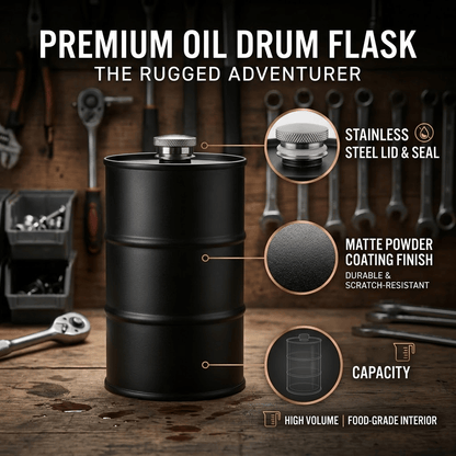 350ml/750ml Oil Drum Anti-rust Leak-proof No Odor Portable Wine Storage🛢Food Grade Camping Whisky Flagon Wine Jug Camping Supplies