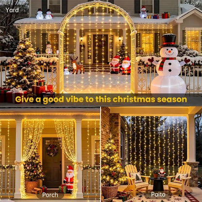 ✨ Remote Controlled LED Curtain Fairy Lights (Not Included Curtain) | 9.8×9.8ft