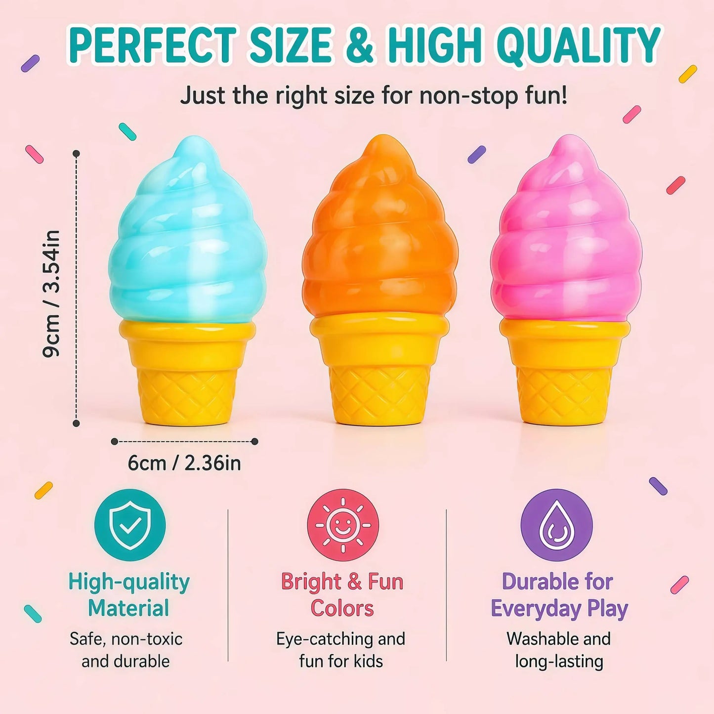 Super Soft Ice Cream Squishy Toy | Squishy Fun Stress Relief Squishies Squeeze Fidget Sensory Toy for Kids & Adults | Cute Birthday Gift Party Favor | Squishy Fidgets