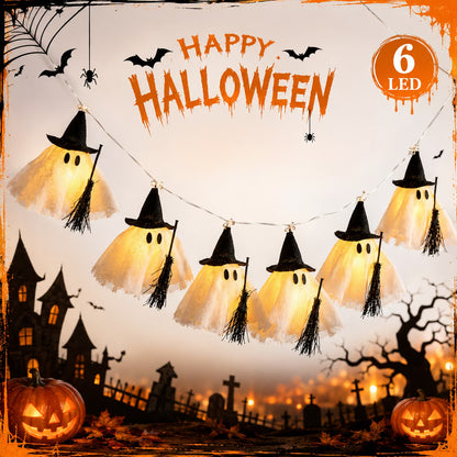Lit Witch Ghost String Lights