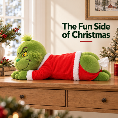 🎄 Grinch Plush Tissue Box Cover | Funny Christmas Grinch Tissue Holder, Festive Home Decor & Novelty Holiday Gift
