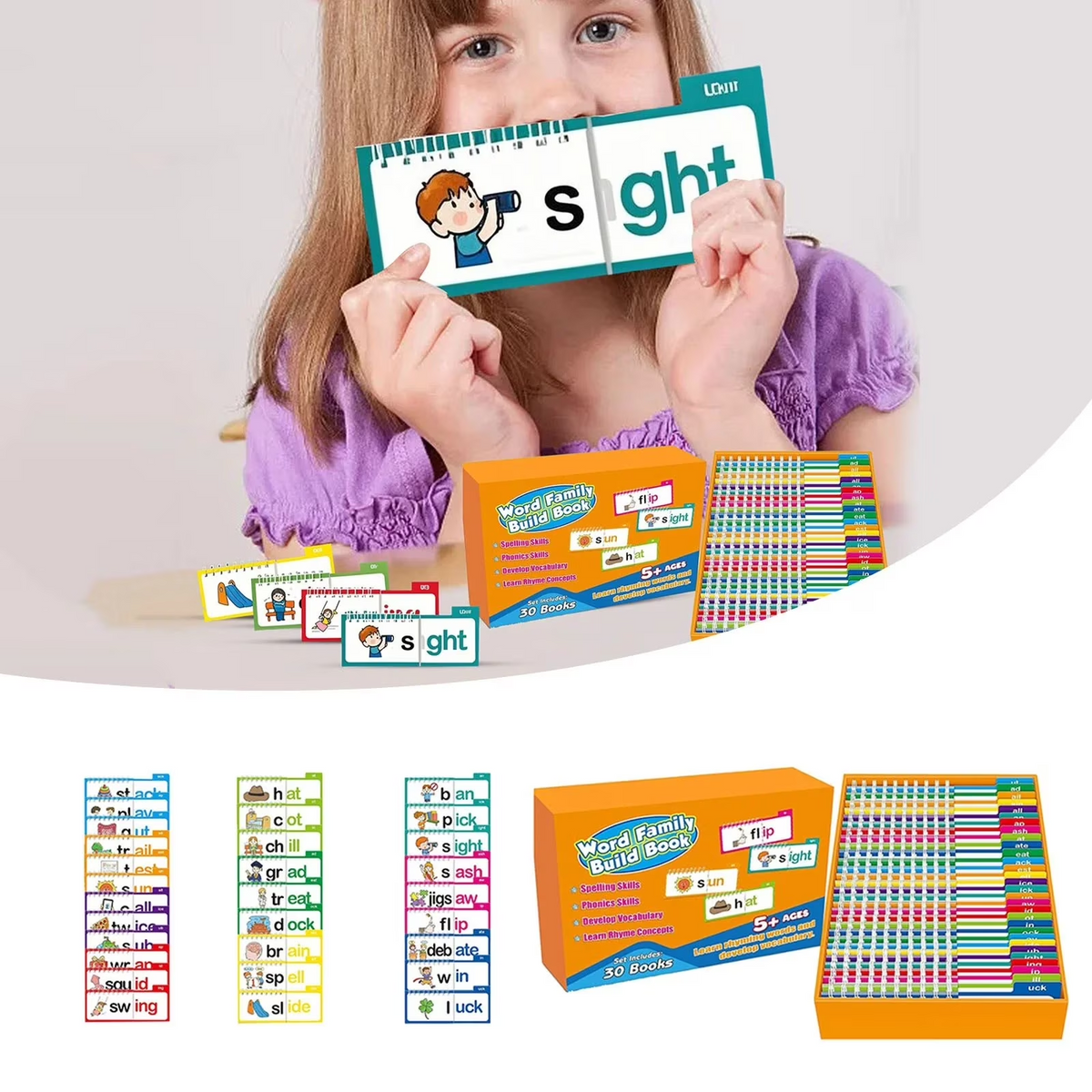 📚 50% OFF Kids Word Building Book – Interactive Phonics Activity Set For Early Reading & Vocabulary Learning