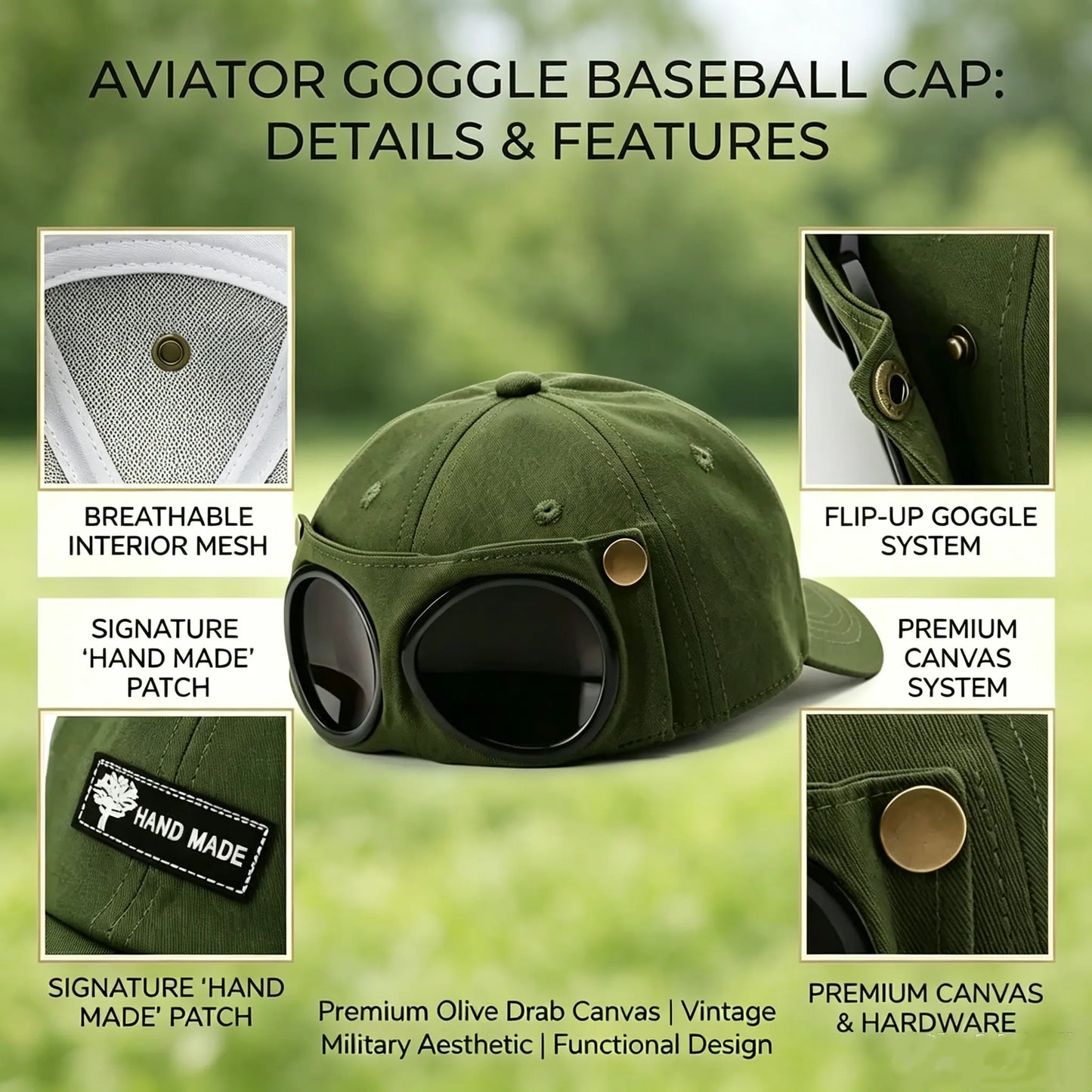 🕶️ 50% OFF Men's Retro Pilot Baseball Cap ✈️ Glasses-Ready Statement Style