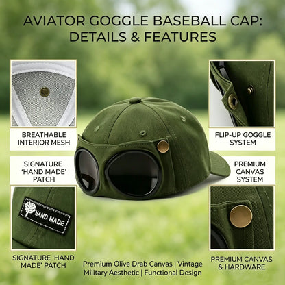 🕶️ 50% OFF Men's Retro Pilot Baseball Cap ✈️ Glasses-Ready Statement Style