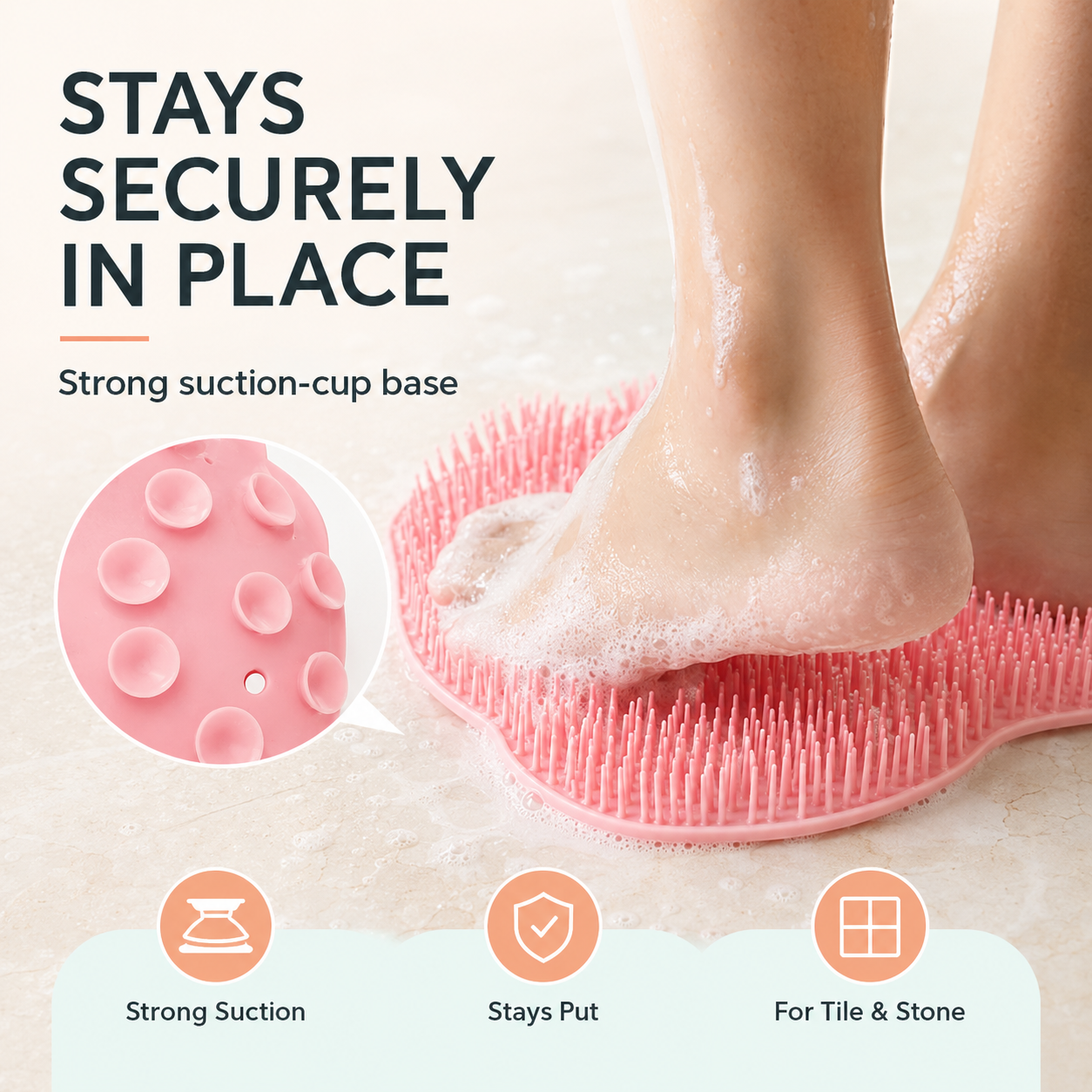 Shower Foot & Back Scrubber Massage Pad