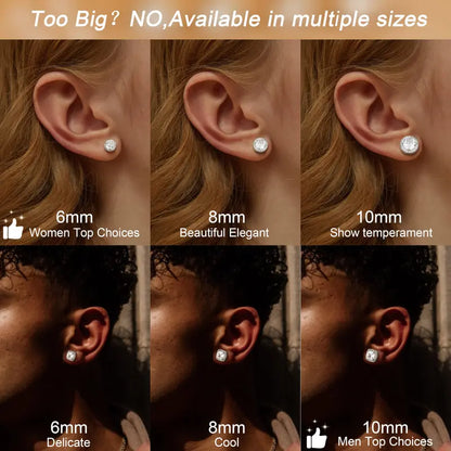 Hypoallergenic Gold-Plated Studs for Women, Men's Jewelry