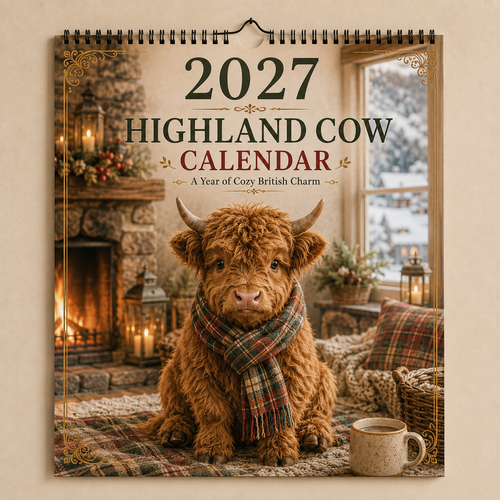 🐮 2027 Highland Cows Seasons Calendar