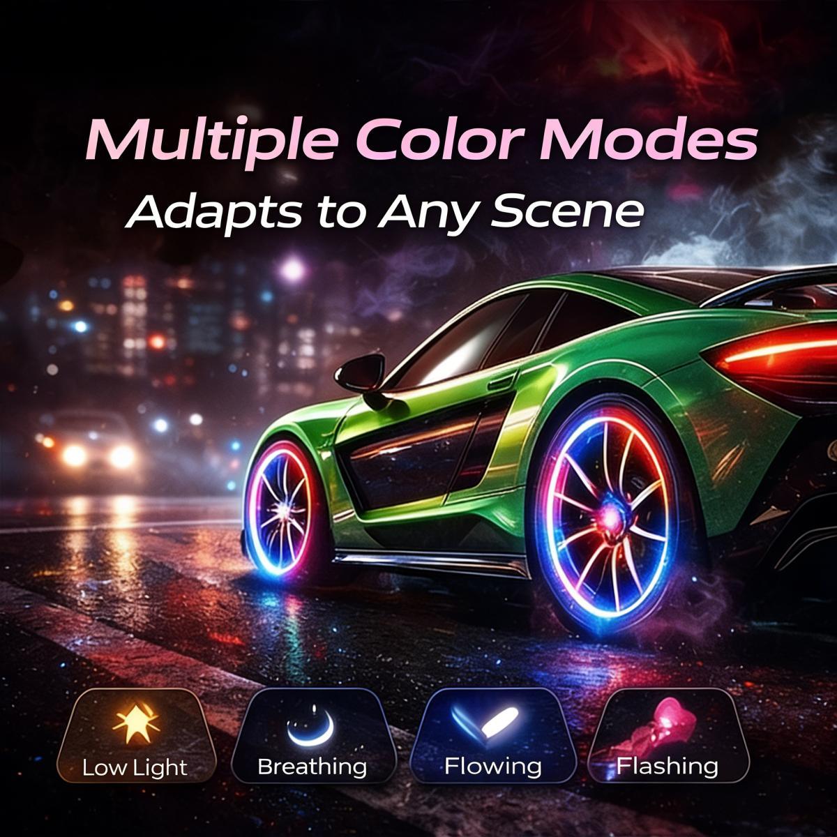 ✨ Motion-Activated LED Tire Valve Caps – Waterproof Auto-Glow Wheel Lights 🚗💥