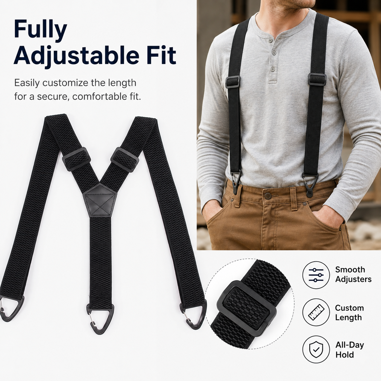 ⏰Men's X-Back Suspenders with Hook Clips