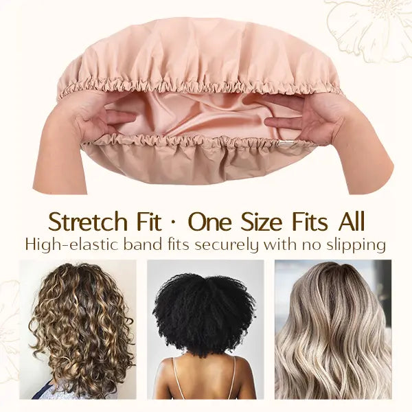 Shower Cap for Women Reusable Waterproof