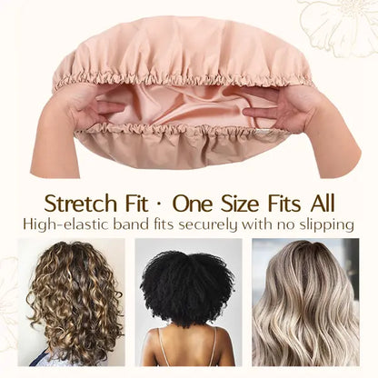 Shower Cap for Women Reusable Waterproof
