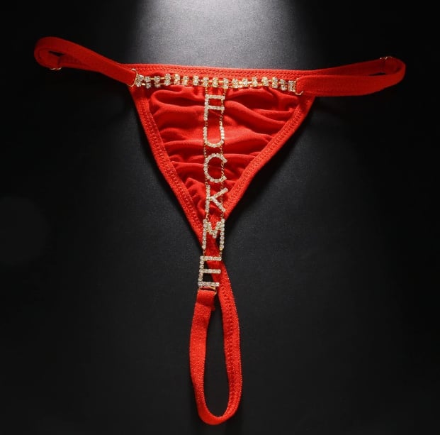 Women's Sexy Rhinestone Mesh Thong