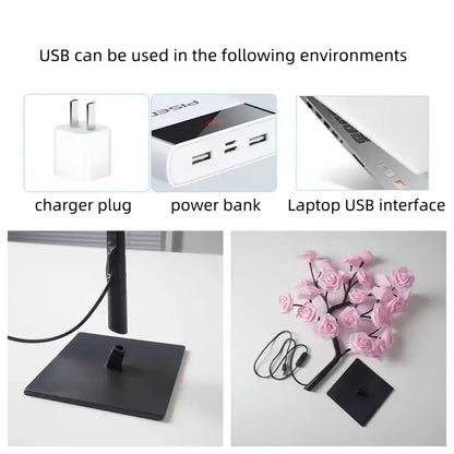 Rose-shaped night light