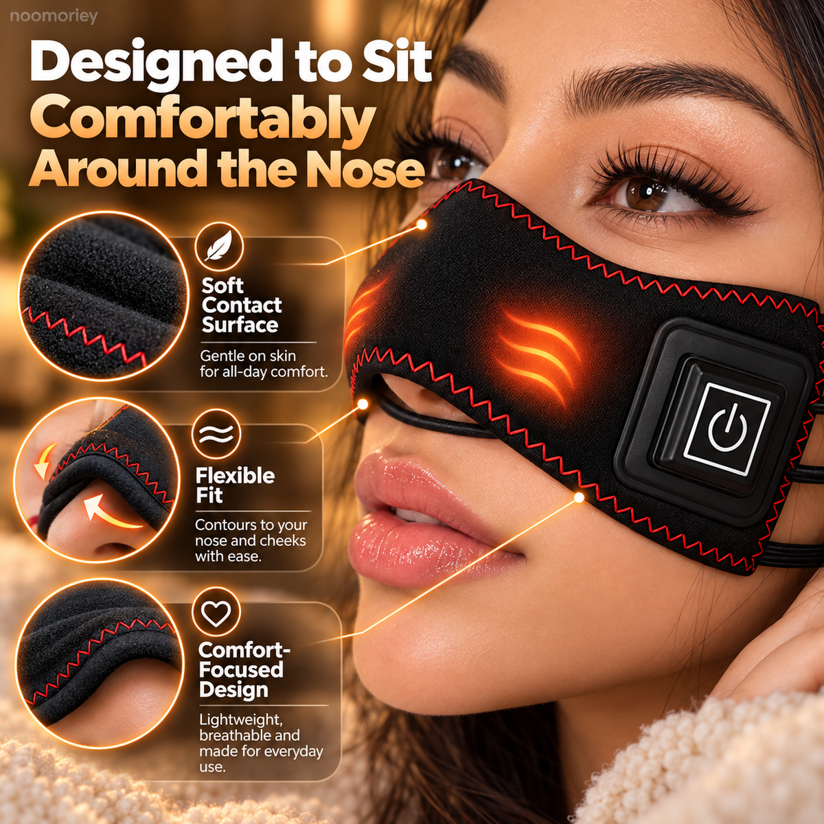 🔥 Rechargeable Heated Nasal Pad – 3 Heat Levels & Hands-Free Comfort