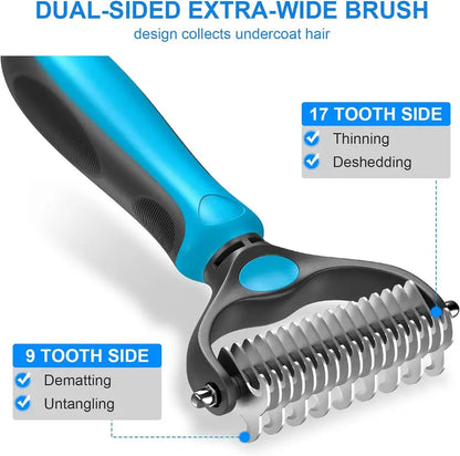The Last Brush You'll Ever Need 🐾🐱 Double-Sided Pet Grooming Rake