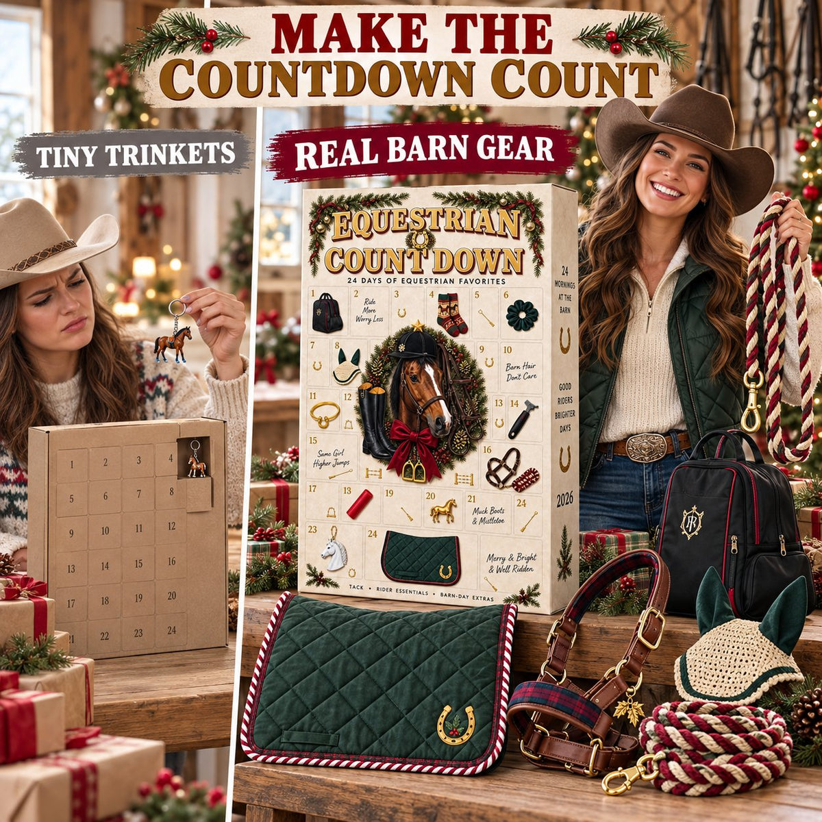 🐎 Equestrian Countdown Calendar — Real Tack Behind Every Door, From Christmas Eve to Christmas Morning