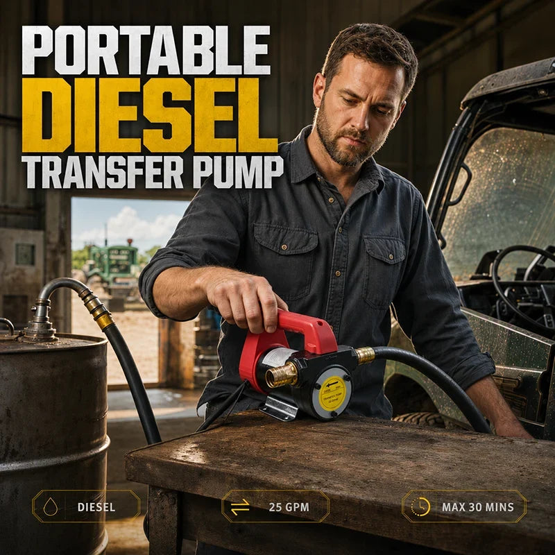 ⛽ 50% OFF NOW! 🚜 Diesel Transfer Pump – 25GPM Flow– Move Fuel Fast for Farms, Garages & Job Sites ⚡
