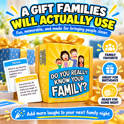 😂 50% OFF Today! Do You Really Know Your Family? Fun Trivia Card Game for Game Night