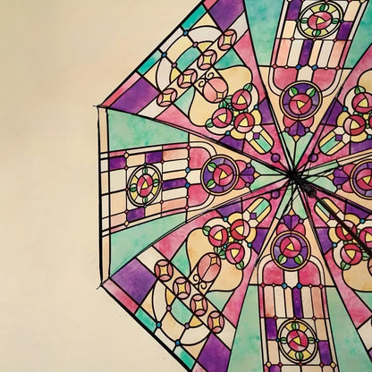🌈Cathedral Art Stained‑Glass Inspired Automatic Umbrella
