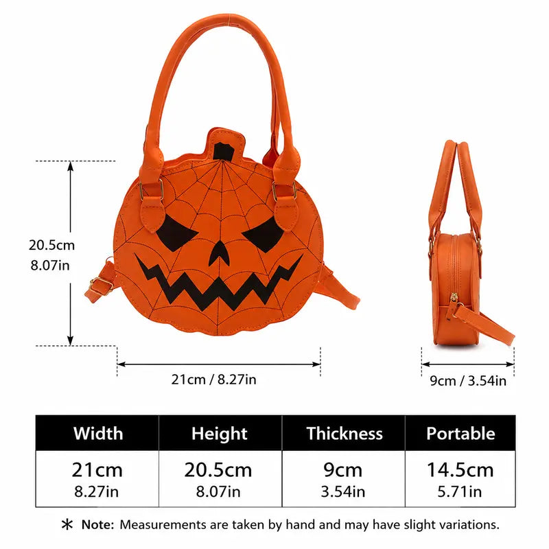 Spooky Jack-O-Lantern Pumpkin Crossbody Bag
