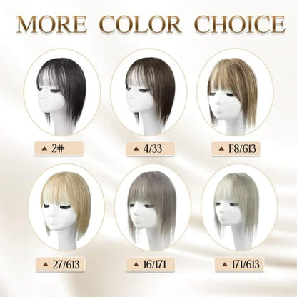 💥Superior Quality-Natural Hair Toppers With Bangs For Women
