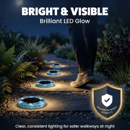 ✨4/8 Pack Solar Outdoor Mosaic Disk Lights, Waterproof Decorative Pathway LED Light