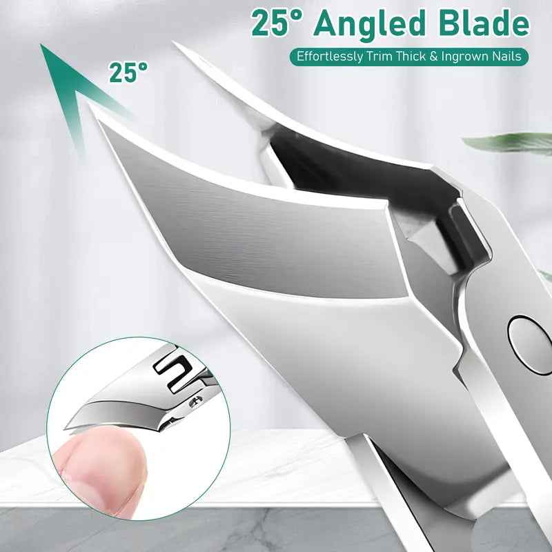 Sharp Eagle Bevel Slant Nail Clippers 3 Pack, Beveled Edge Toe & Finger Nail Trimmers
