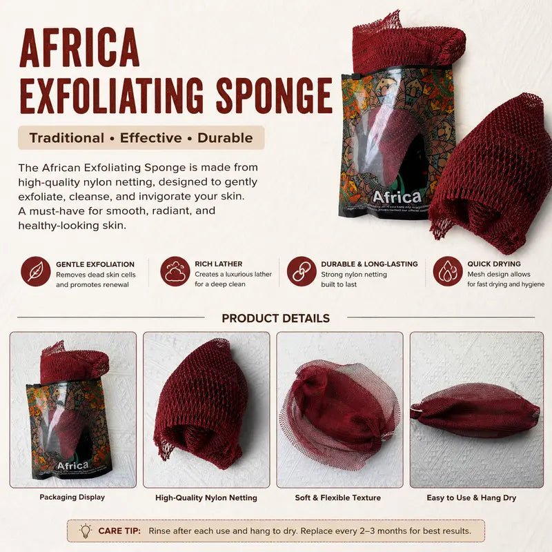 4 - PACK African exfoliating net Sponge