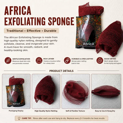 4 - PACK African exfoliating net Sponge