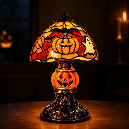 Retro Pumpkin Bat Pattern Single Desk Lamp