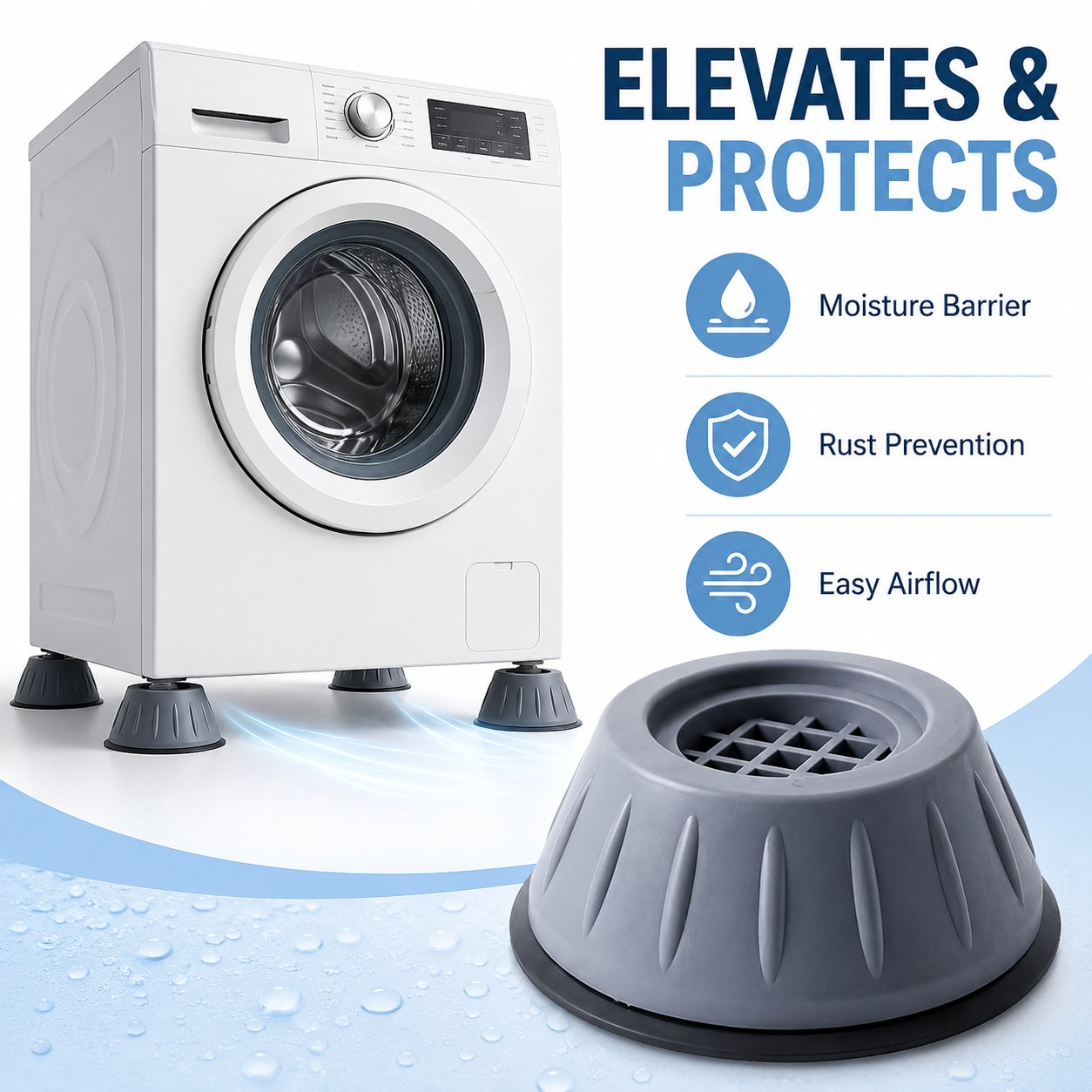 Anti-Vibration & Noise Reduction Washing Machine Foot Pads