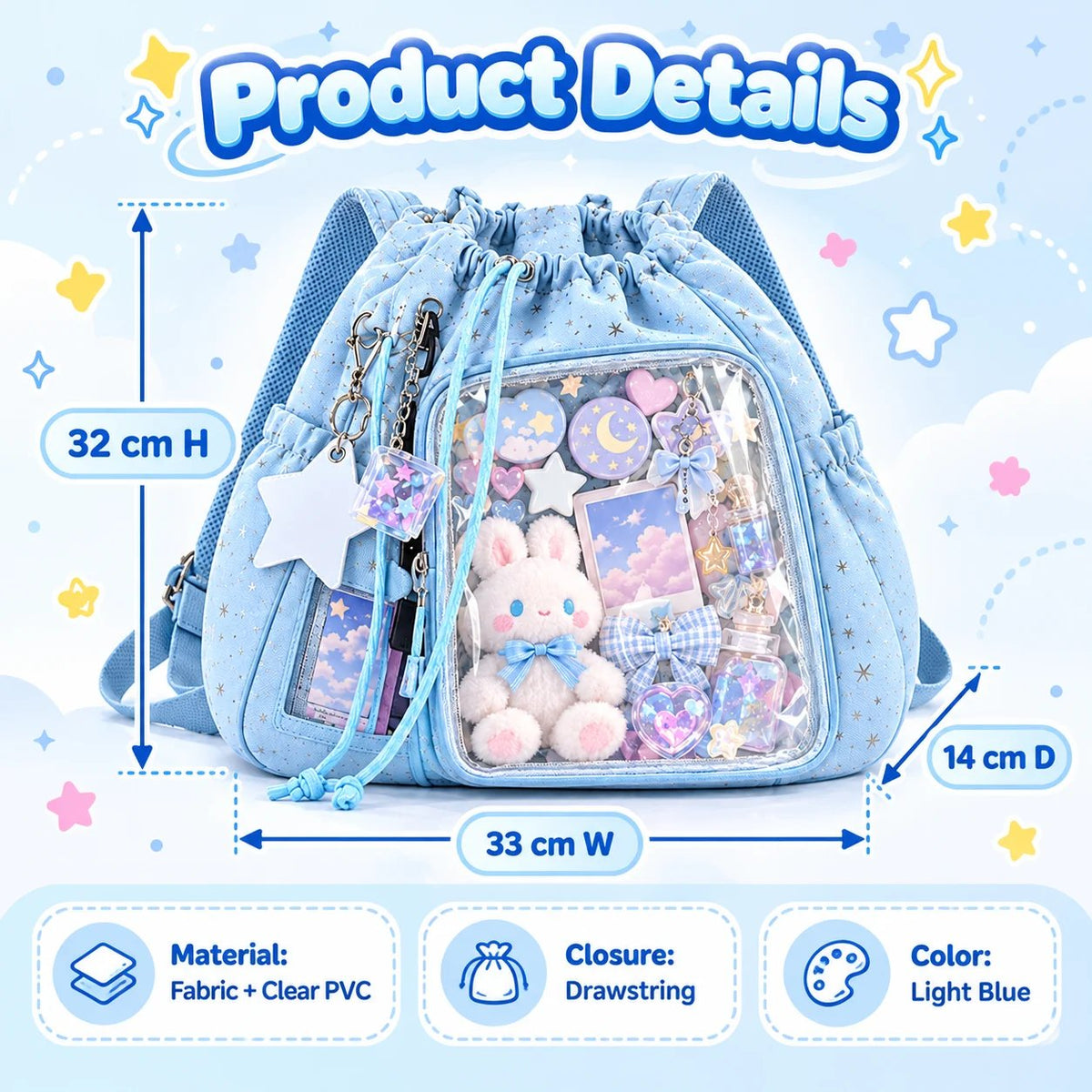 Crystal-Clear Window Starry Ita Bag