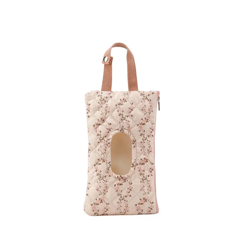 Hangable Floral Wet Wipes Bag with Strap