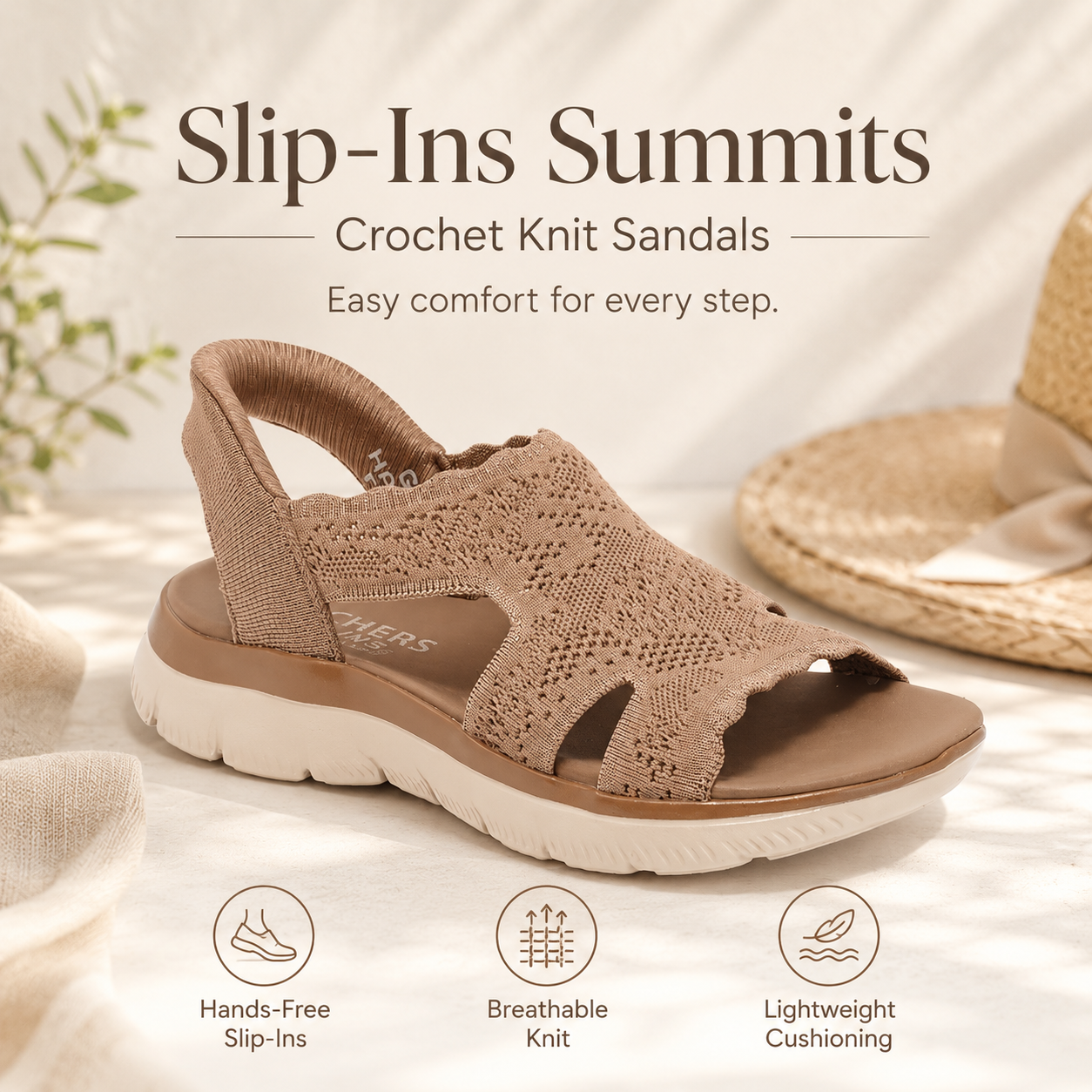 Skechers Slip-ins Summits Crochet Knit Sandals
