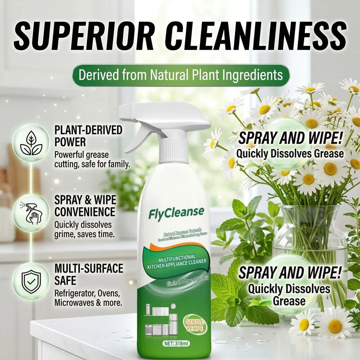🎉🌿 Natural Enzyme Kitchen Spray