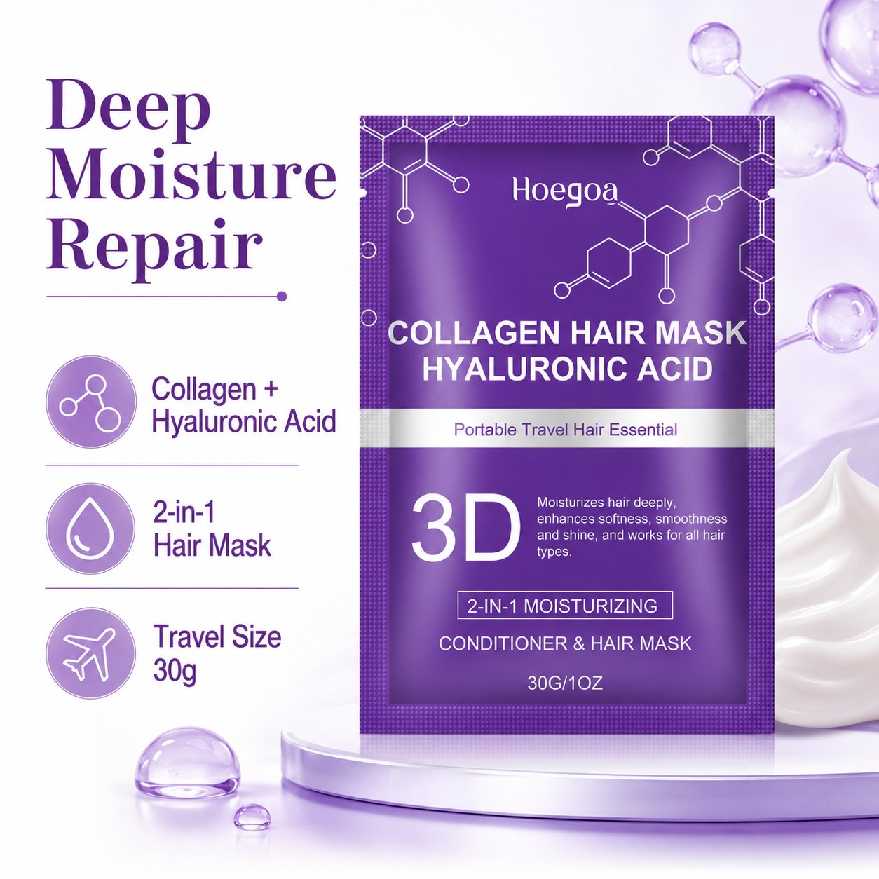 Collagen & Hyaluronic Acid 2-in-1 Hair Mask/Conditioner Sachet