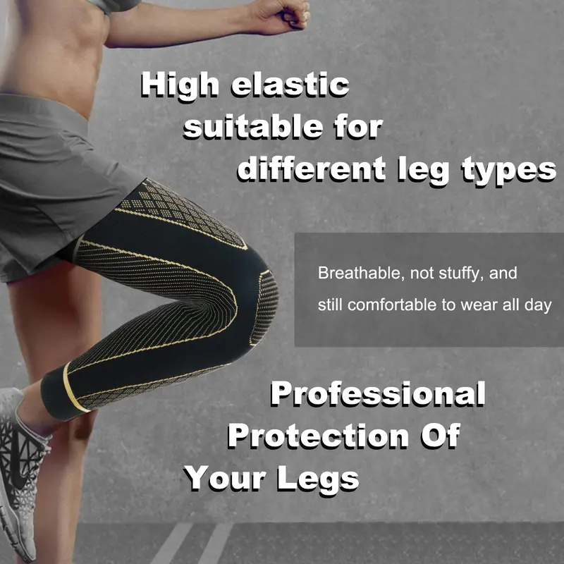 🦵 Copper Fiber Full-Leg Compression Sleeve – Unisex Support for Sports & Training