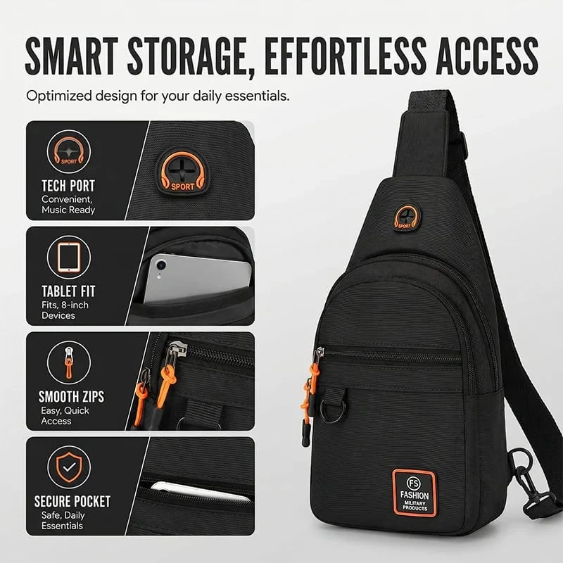 🔥HOT SALE🔥Waterproof Multi-pocket Crossbody Sling Bag