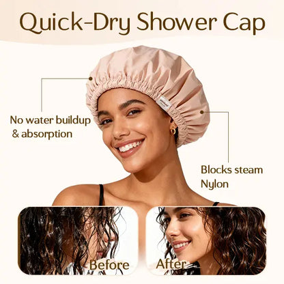 Shower Cap for Women Reusable Waterproof