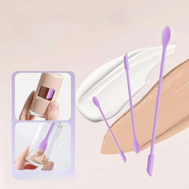 3PCS Silicone Makeup Spatula Mini Cosmetic Scoop Beauty Applicator Tool