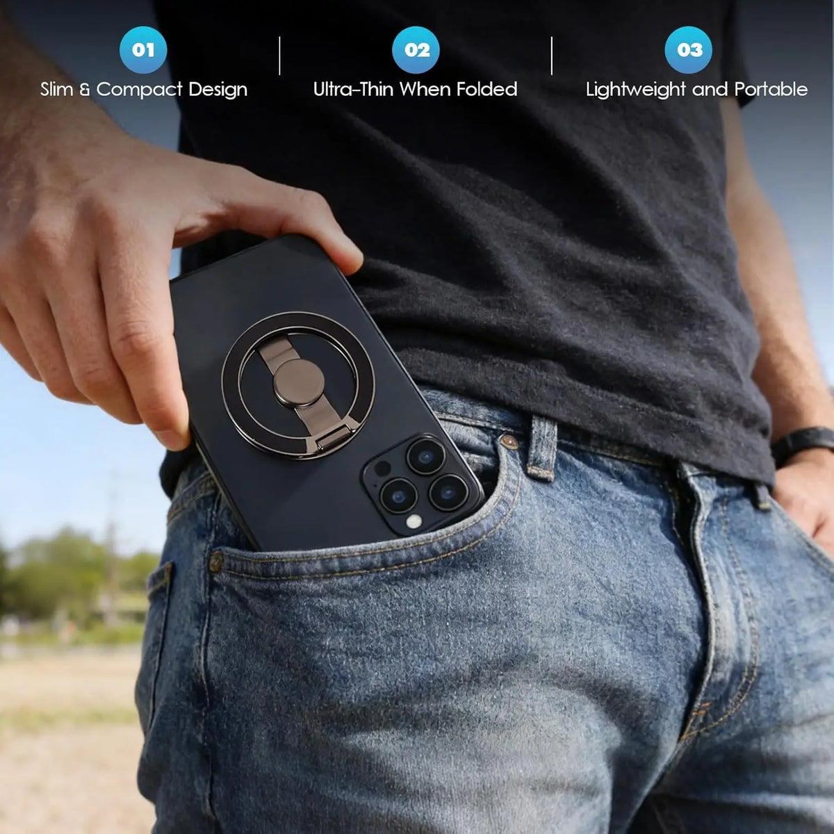 Magnetic Phone Stand & Fidget Spinner – 360° Foldable MagSafe Holder