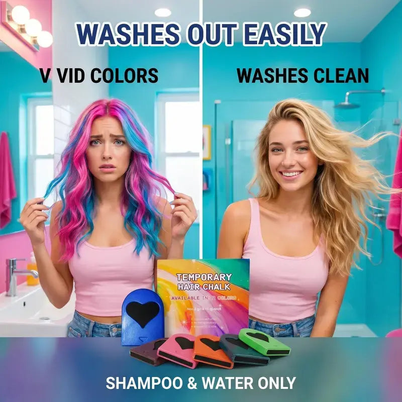 12 Bold Vibrants Temporary Hair Chalk Dye