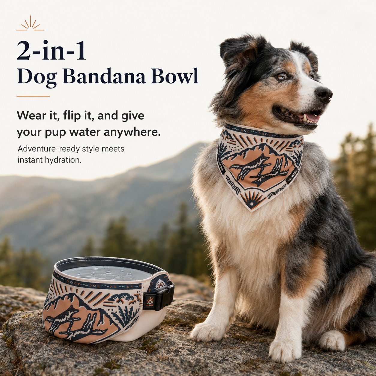 2-in-1 Reversible Dog Bandana Bowl